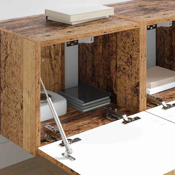 vidaXL Arm&aacute;rio de TV de Parede 2 pcs Madeira Antiga 60 x 31 x 29.5 cm