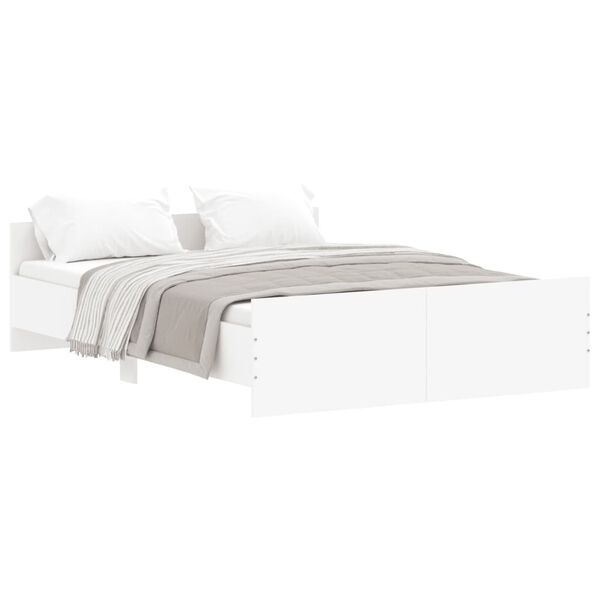 vidaXL Estrutura de cama com cabeceira e p&eacute;s 140x190 cm branco