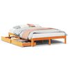 vidaXL Estrutura cama c/ gavetas 135x190 cm pinho maci&ccedil;o castanho-mel