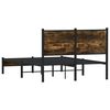 vidaXL Estrutura de cama sem colch&atilde;o 120x190 cm metal carvalho fumado