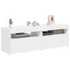 vidaXL Móveis de TV com luzes LED 2 pcs 60x35x40 cm branco
