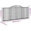 vidaXL Cestos gabi&atilde;o arqueados 9pcs 300x30x120/140cm ferro galvanizado