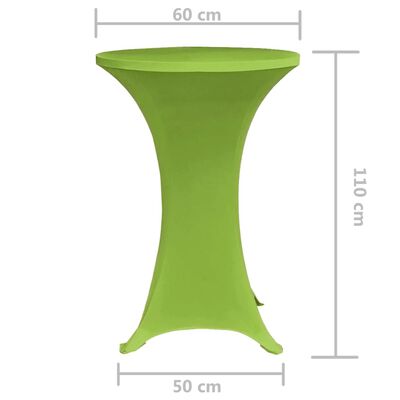 vidaXL Capa extensível para mesa 2 pcs 60 cm verde