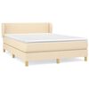vidaXL Cama com molas/colch&atilde;o 140x200 cm tecido cor creme