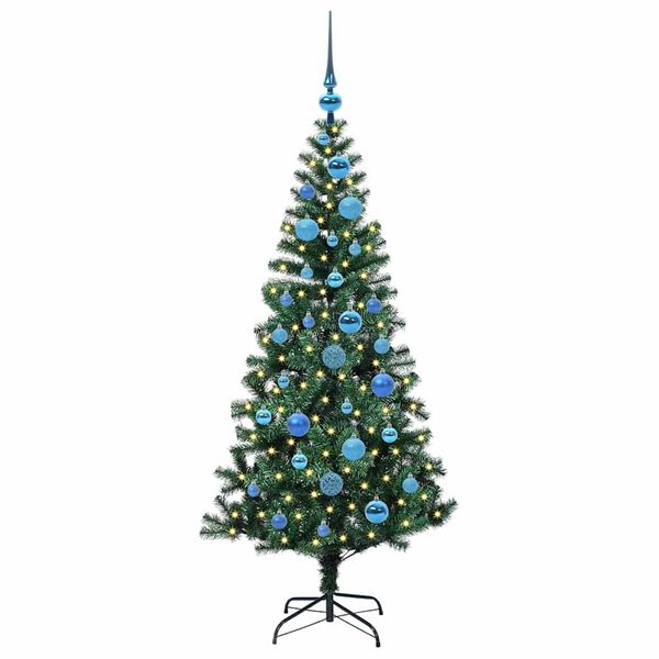 vidaXL &Aacute;rvore de Natal Artificial Pr&eacute;-iluminada Verde 150 cm