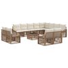 vidaXL Conjunto de Sof&aacute; de Jardim 13 pcs Bege vime PE