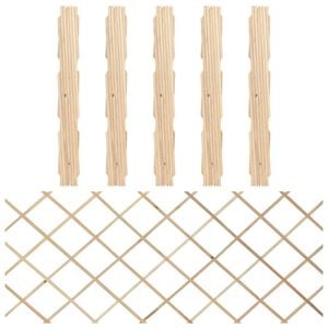 vidaXL Cercas em treli&ccedil;a 5 pcs 180x80 cm madeira de abeto maci&ccedil;a