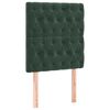 vidaXL Cabeceira de cama c/ LED veludo 80x7x118/128 cm verde-escuro