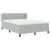 vidaXL Cama Box com colch&atilde;o Cinzento-claro 140 x 190 cm Veludo