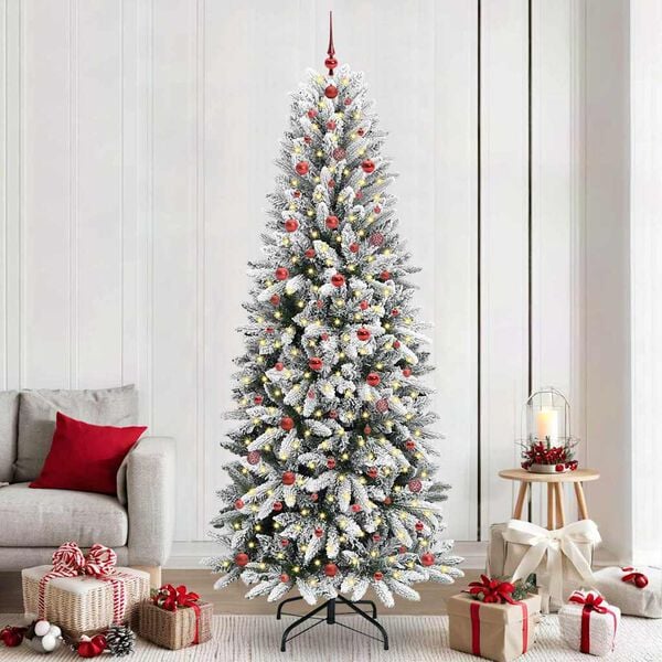 vidaXL &Aacute;rvore de Natal Artificial com 300 LEDs Branco 240 cm