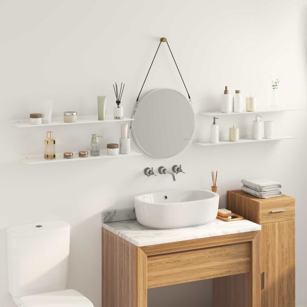 vidaXL Prateleira Flutuante 4 pcs Branco 80 x 18 x 2,5 cm A&ccedil;o