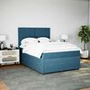 vidaXL Cama com molas/colch&atilde;o 160x200 cm veludo azul-escuro
