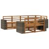 vidaXL Conjunto de Sof&aacute;s para Exterior 7 unid. Natural Poli&eacute;ster