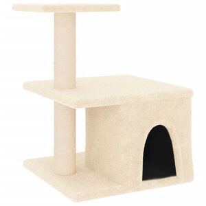 vidaXL &Aacute;rvore para gatos c/ postes arranhadores sisal 48 cm cor creme