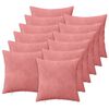 vidaXL Almofada com travesseiro HEERLEN 12 unid. Rosa Veludo