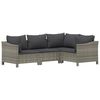 vidaXL 9 pcs conjunto lounge de jardim c/ almofad&otilde;es vime PE cinzento