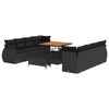 vidaXL Conjunto de Sof&aacute; de Jardim 11 unid. Preto vime PE
