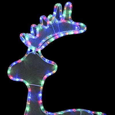 vidaXL Rena decorativa Natal c/ malha de aço 306 luzes LED 60x24x89 cm