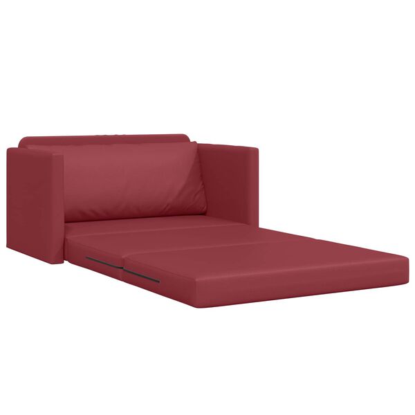 vidaXL Sof&aacute;-Cama 110cm Vinho Vermelho Couro Artificial