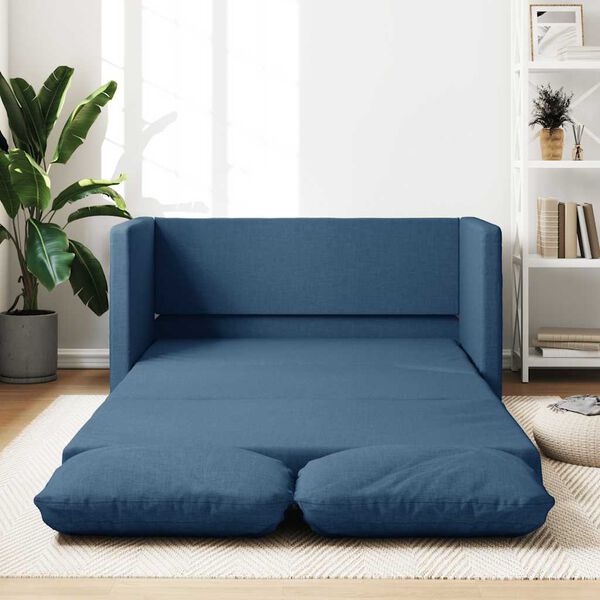 vidaXL Sof&aacute;-cama sem p&eacute;s 112x174x55 cm tecido azul