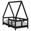 vidaXL Estrutura de cama infantil 70x140 cm pinho maci&ccedil;o preto