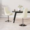 vidaXL Cadeiras de jantar girat&oacute;rias 2 pcs tecido cor creme
