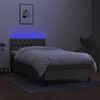 vidaXL Cama box spring + colch&atilde;o/LED 90x200cm tecido cinza-acastanhado