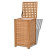 vidaXL Cesto roupa suja madeira de nogueira maci&ccedil;a 39x39x65 cm