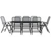 vidaXL 9 pcs conjunto de jantar para jardim rede de metal antracite