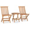 vidaXL 3 pcs conjunto jantar dobr&aacute;vel p/ exterior madeira teca maci&ccedil;a