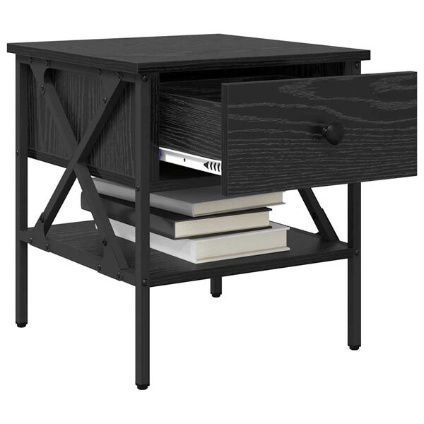 vidaXL Arm&aacute;rio de Cabeceira com gaveta Carvalho preto 40 x 42 x 45 cm