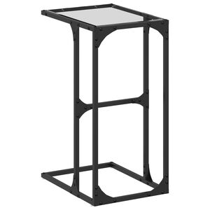 vidaXL Mesa de apoio com vidro transparente 40x30x61,5 cm a&ccedil;o