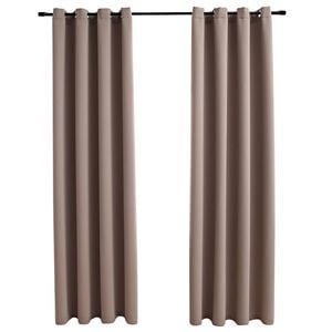vidaXL Cortinas opacas c/ argolas 2 pcs 140x175cm cinzento-acastanhado