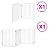 vidaXL Port&atilde;o p/ c&atilde;es com porta dobr&aacute;vel 6 pain&eacute;is 480 cm &aacute;lamo branco
