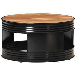 vidaXL Mesa de centro 68x68x36 cm madeira de ac&aacute;cia maci&ccedil;a preto