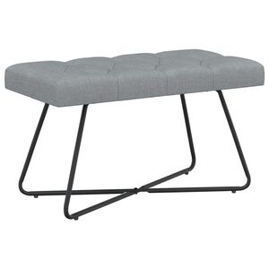 vidaXL Banco com bot&otilde;es estofados Cinzento-claro 80 x 40 x 46 cm