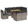 vidaXL 9 pcs conjunto sof&aacute;s p/ jardim com almofad&otilde;es vime PE cinzento