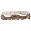 vidaXL Conjunto de Sof&aacute; de Jardim 10 pcs Bege vime PE