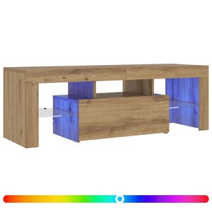 vidaXL M&oacute;vel TV c/ luzes LED derivados de madeira carvalho artisiano