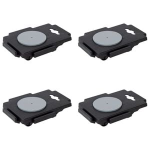 vidaXL Carrinhos de transporte 8 rodas 4 pcs polipropileno 150kg preto