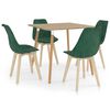 vidaXL 5 pcs conjunto de jantar verde-escuro