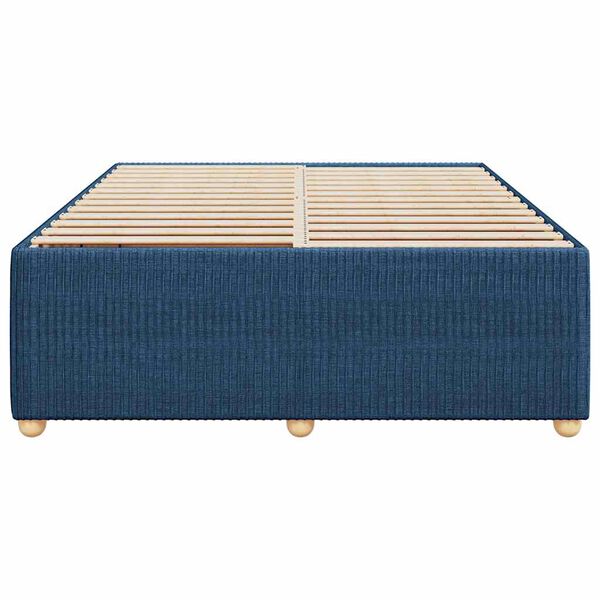 vidaXL Estrutura de cama sem colch&atilde;o 140x200 cm tecido azul