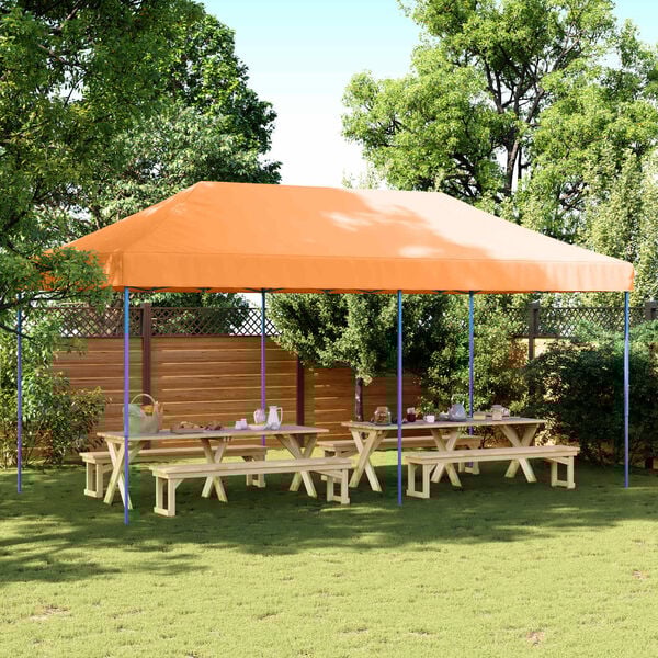 vidaXL Tenda de Festa Laranja 292 x 580 x 315 cm Tecido Oxford