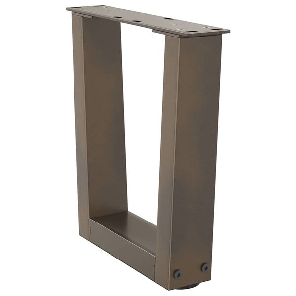 vidaXL P&eacute;s para mesa de centro em formato de V, 2 pe&ccedil;as, a&ccedil;o natural, 30x(30-31,3) cm, a&ccedil;o