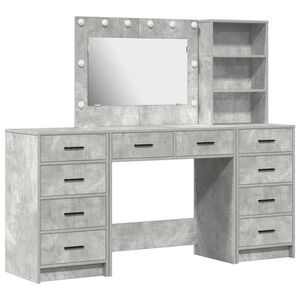 vidaXL Mesa de vestir 3 unid. Cinzento 78,5 x 41 x 135 cm