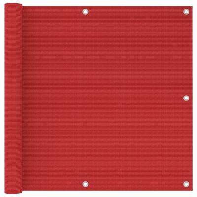 vidaXL Tela de varanda 90x600 cm PEAD vermelho