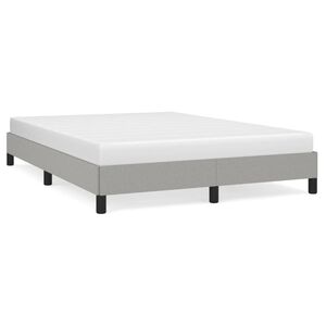 vidaXL Estrutura de cama sem colch&atilde;o 140x200 cm tecido cinzento-claro