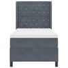 vidaXL Cama Box com colch&atilde;o Cinza Escuro 90 x 200 cm Veludo