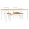 vidaXL 4 pcs conjunto de jantar PANAMA madeira pinho maci&ccedil;a branco