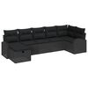 vidaXL Conjunto de Sof&aacute; de Jardim 7 unid. Preto vime PE